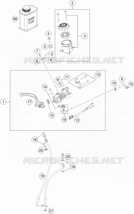 Maître-cylindre De Frein Avant KTM 350 Freeride / 85 SX (2013-2017) - Pièce D'occasion