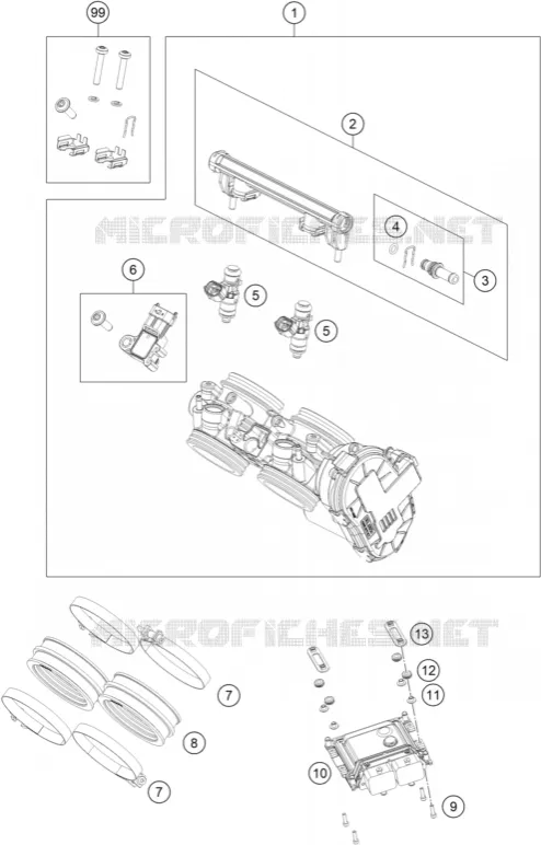 BOITIER PAPILLON INJECTION KTM MOTO 790 2019 DUKE  790 DUKE BLACK