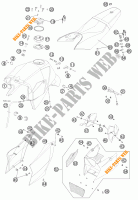 RESERVOIR / SELLE pour KTM 990 SUPER DUKE BLACK de 2012