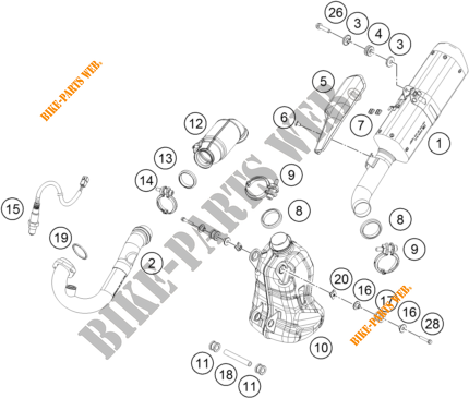 ECHAPPEMENT pour KTM 390 DUKE ORANGE - B.D. de 2020