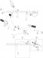 GUIDON / COMMANDES pour KTM 390 DUKE WHITE - B.D. de 2020