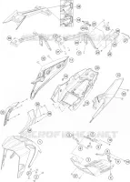 PLASTIQUES pour KTM 390 DUKE WHITE - B.D. de 2020