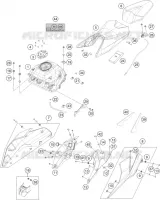 RESERVOIR / SELLE pour KTM 390 DUKE WHITE - B.D. de 2020