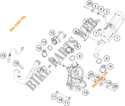 ECHAPPEMENT pour KTM 390 DUKE ORANGE - B.D. de 2020
