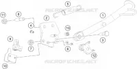 BEQUILLE LATERALE / CENTRALE pour KTM 390 DUKE WHITE - CKD de 2020