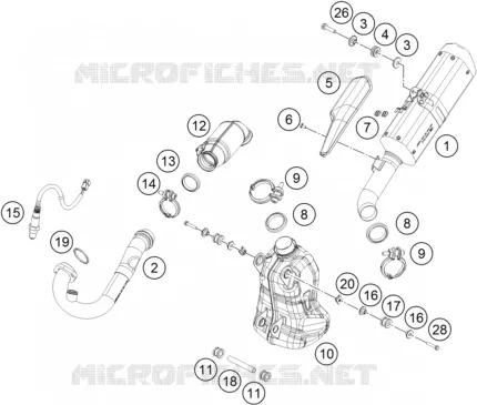 ECHAPPEMENT KTM MOTO 390 2020 DUKE  390 DUKE WHITE - CKD