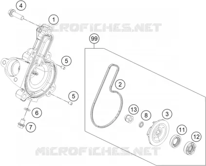 POMPE A EAU KTM MOTO 390 2019 DUKE  390 DUKE WHITE - CKD