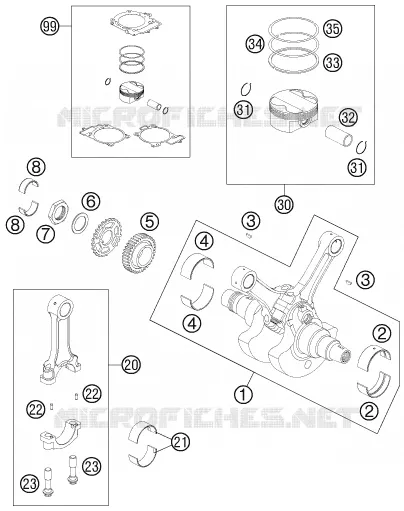 VILEBREQUIN / PISTON KTM MOTO 990 2011 SUPERDUKE  990 SUPER DUKE BLACK