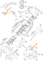 PLASTIQUES pour KTM 250 DUKE ORANGE de 2020