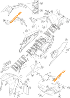 PLASTIQUES pour KTM 250 DUKE WHITE - B.D. de 2020
