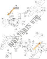 RESERVOIR / SELLE pour KTM 250 DUKE WHITE - B.D. de 2020