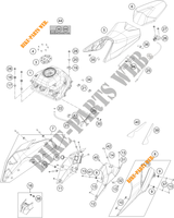 RESERVOIR / SELLE pour KTM 250 DUKE ORANGE - B.D. de 2020