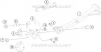 BEQUILLE LATERALE / CENTRALE pour KTM 250 DUKE ORANGE CKD de 2019