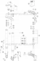 FOURCHE / T DE FOURCHE pour KTM 250 DUKE ORANGE CKD de 2019