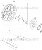 ROUE AVANT pour KTM 250 DUKE ORANGE CKD de 2019