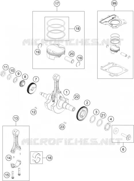 VILEBREQUIN / PISTON KTM MOTO 250 2019 DUKE  250 DUKE ORANGE CKD