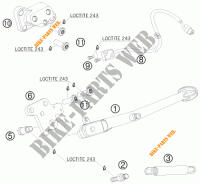 BEQUILLE LATERALE / CENTRALE pour KTM 990 SUPER DUKE ORANGE de 2010