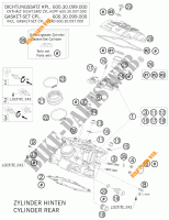 CULASSE ARRIERE pour KTM 990 SUPER DUKE ORANGE de 2010