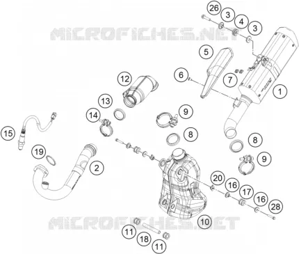 ECHAPPEMENT KTM MOTO 125 2020 DUKE  125 DUKE WHITE - B.D.