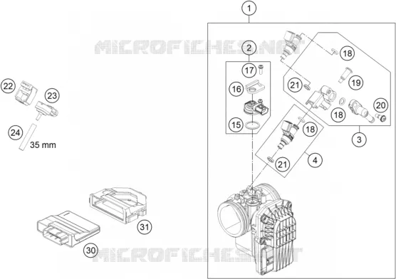 BOITIER PAPILLON INJECTION KTM MOTO 690 2019 ENDURO  690 ENDURO R