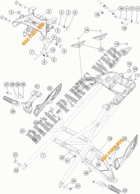 BOUCLE ARRIERE pour KTM 1290 SUPER DUKE GT ORANGE de 2018
