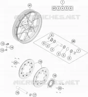 ROUE AVANT pour KTM 1290 SUPER ADVENTURE S ORANGE de 2019