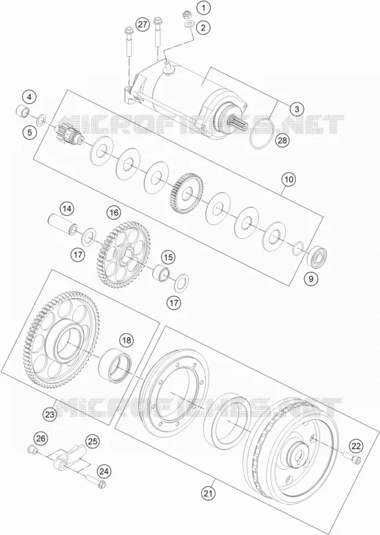 DEMARREUR ELECTRIQUE KTM MOTO 1290 2019 SUPER ADVENTURE  1290 SUPER ADVENTURE S SILVER