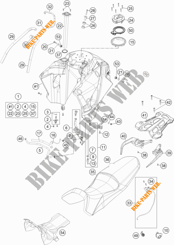 RESERVOIR / SELLE pour KTM 1290 SUPER ADVENTURE R TKC de 2020
