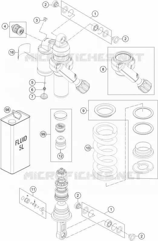 AMORTISSEUR (PIECES) KTM MOTO 1290 2020 SUPER ADVENTURE  1290 SUPER ADVENTURE R TKC