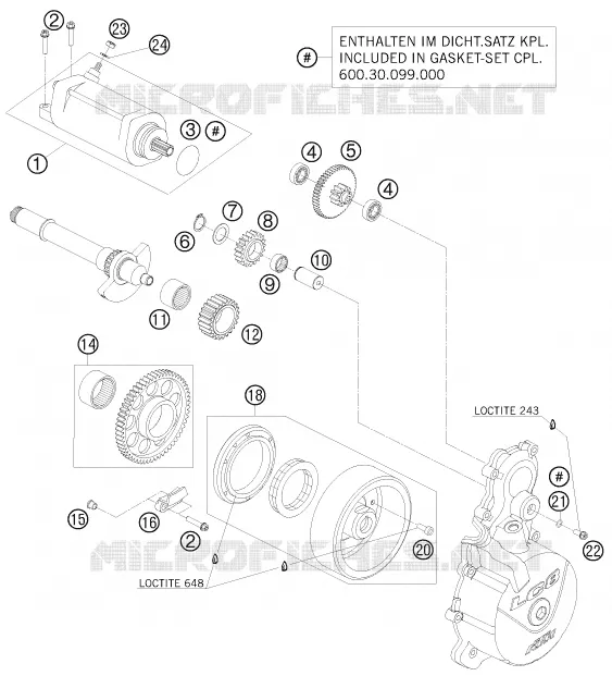 DEMARREUR ELECTRIQUE KTM MOTO 990 2009 SUPERDUKE  990 SUPER DUKE BLACK