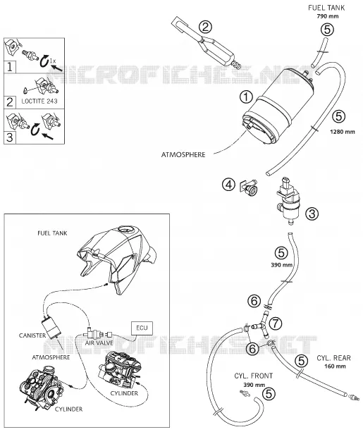 EVAPORATIVE CANISTER KTM MOTO 990 2009 SUPERDUKE  990 SUPER DUKE BLACK