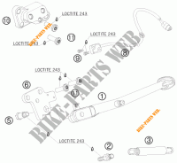 BEQUILLE LATERALE / CENTRALE pour KTM 990 SUPER DUKE ORANGE de 2009