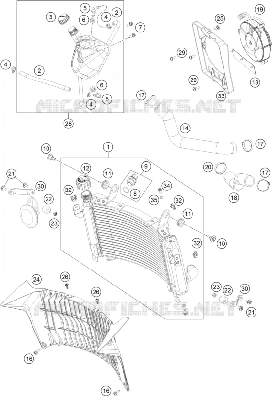 CIRCUIT DE REFROIDISSEMENT KTM MOTO 690 2020 SMC  690 SMC R