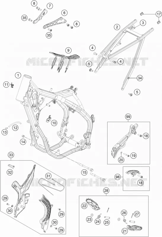 CADRE KTM MOTO 300 2019 XC  300 XC