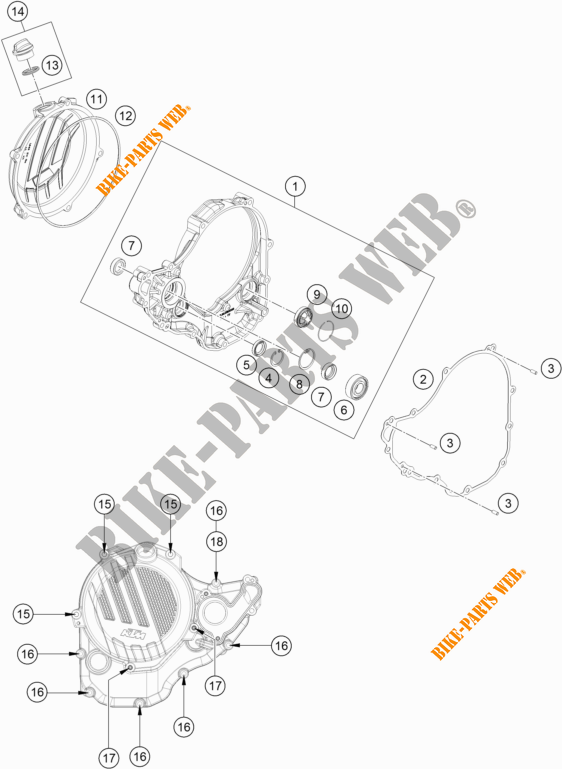 CARTER EMBRAYAGE pour KTM 250 XC-F de 2020