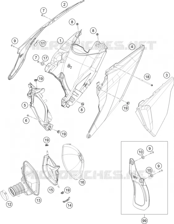 FILTRE A AIR KTM MOTO 350 2020 XC-F  350 XC-F