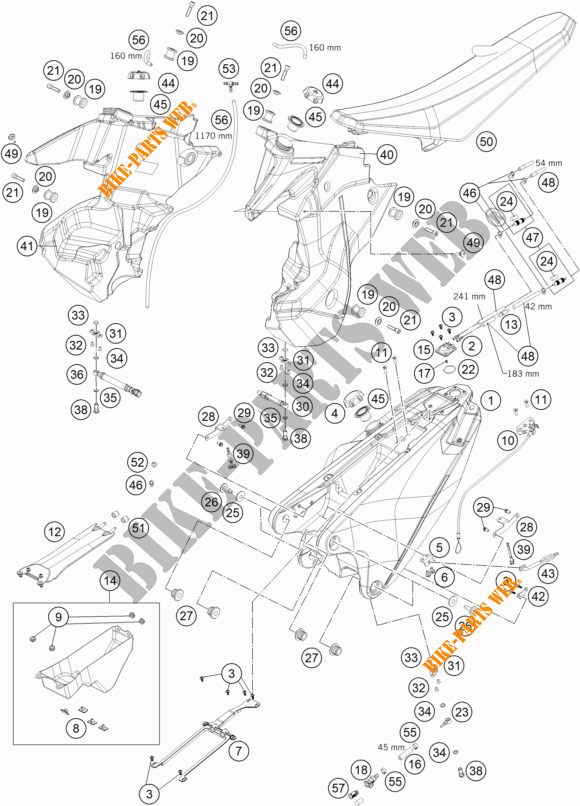 RESERVOIR / SELLE pour KTM 450 RALLY FACTORY REPLICA de 2020