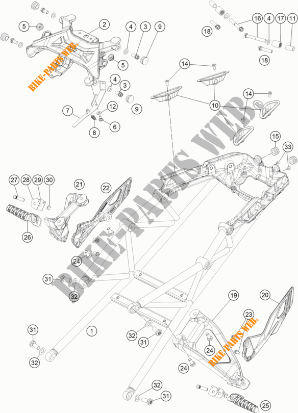 BOUCLE ARRIERE pour KTM 1290 SUPER DUKE GT ORANGE de 2018