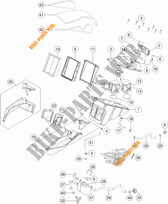 FILTRE A AIR pour KTM 1290 SUPER DUKE GT ORANGE de 2018