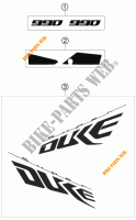 AUTOCOLLANTS pour KTM 990 SUPER DUKE BLACK de 2009