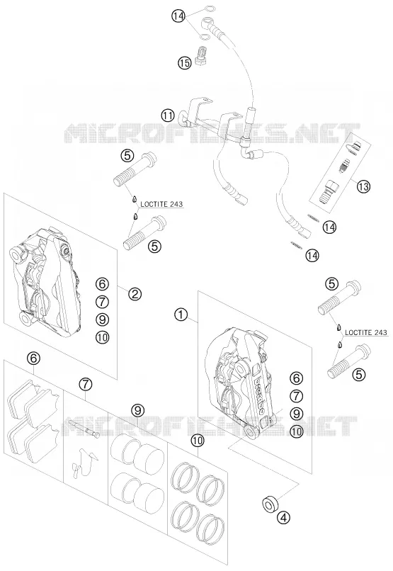 ETRIER DE FREIN AVANT KTM MOTO 990 2008 SUPERDUKE  990 SUPER DUKE WHITE