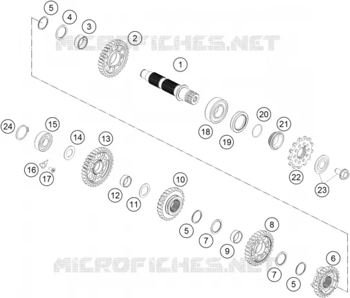BOITE DE VITESSES - ARBRE SECONDAIRE KTM MOTO 250 2019 SX-F  250 SX-F