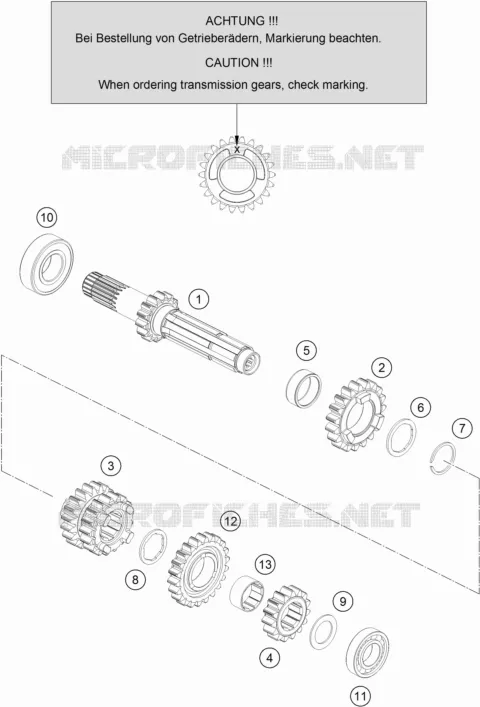 BOITE DE VITESSES - ARBRE PRIMAIRE KTM MOTO 125 2020 SX  125 SX