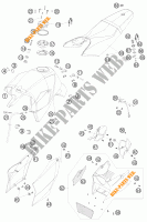RESERVOIR / SELLE pour KTM 990 SUPER DUKE WHITE de 2008