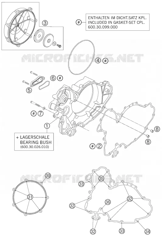 CARTER EMBRAYAGE KTM MOTO 990 2008 SUPERDUKE  990 SUPER DUKE WHITE