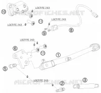 BEQUILLE LATERALE / CENTRALE pour KTM 990 SUPER DUKE BLACK de 2008