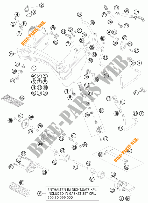 POMPE A HUILE pour KTM 990 SUPER DUKE ORANGE de 2008