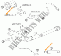 BEQUILLE LATERALE / CENTRALE pour KTM 990 SUPER DUKE ANTHRACITE de 2007
