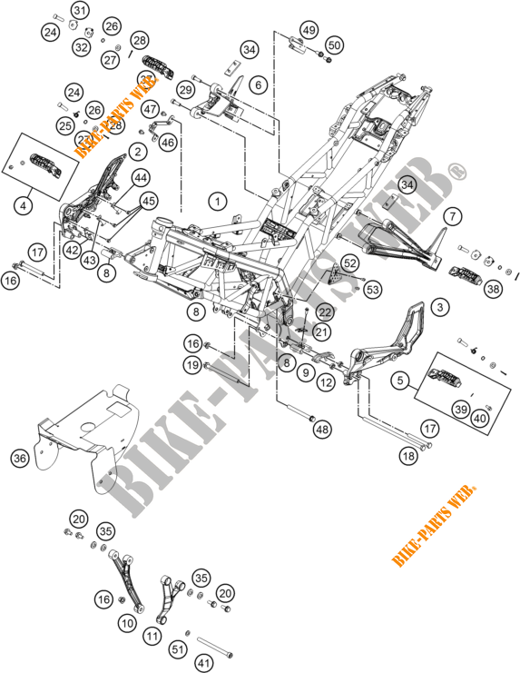 CADRE pour KTM RC 390 WHITE - B.D. de 2020