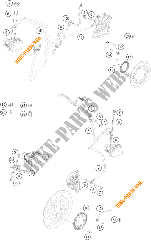 SYSTEME DE FREIN ABS pour KTM RC 390 WHITE - B.D. de 2020